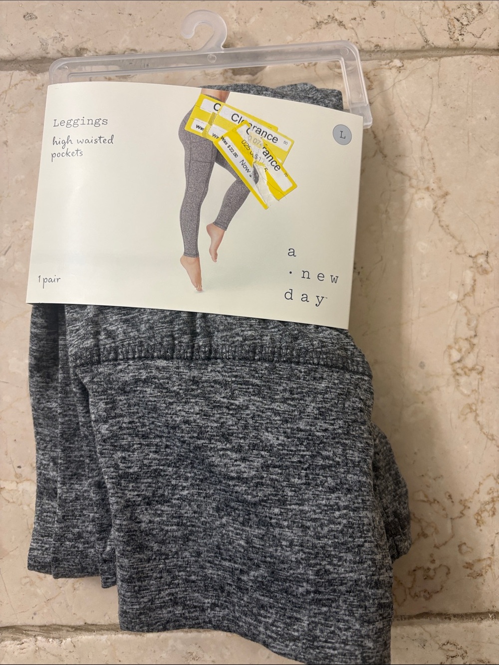 a new day Gray Space-Dye High-Waist Leggings